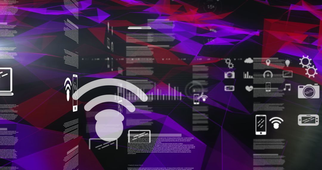 Digital Data Interface with Connectivity and Network Icons