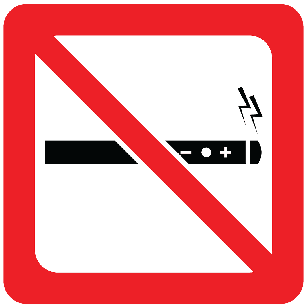 Prohibition of Vaping Symbol on Transparent Background for Awareness