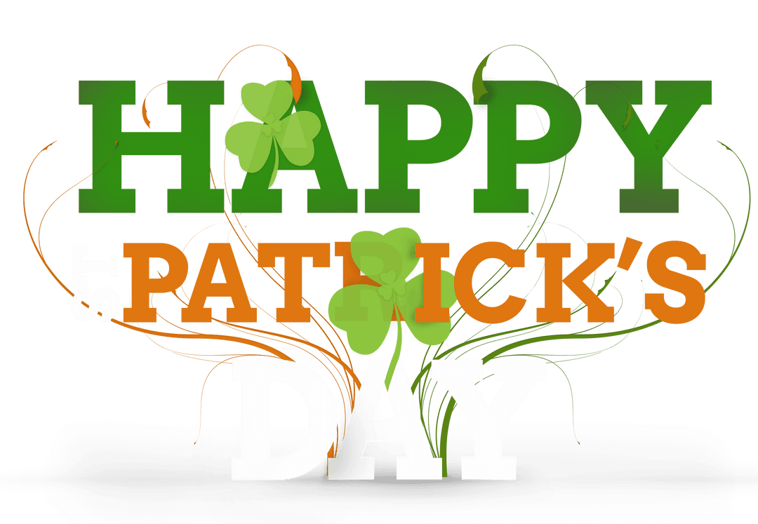 Transparent Irish St. Patrick's Day Graphics with Shamrocks