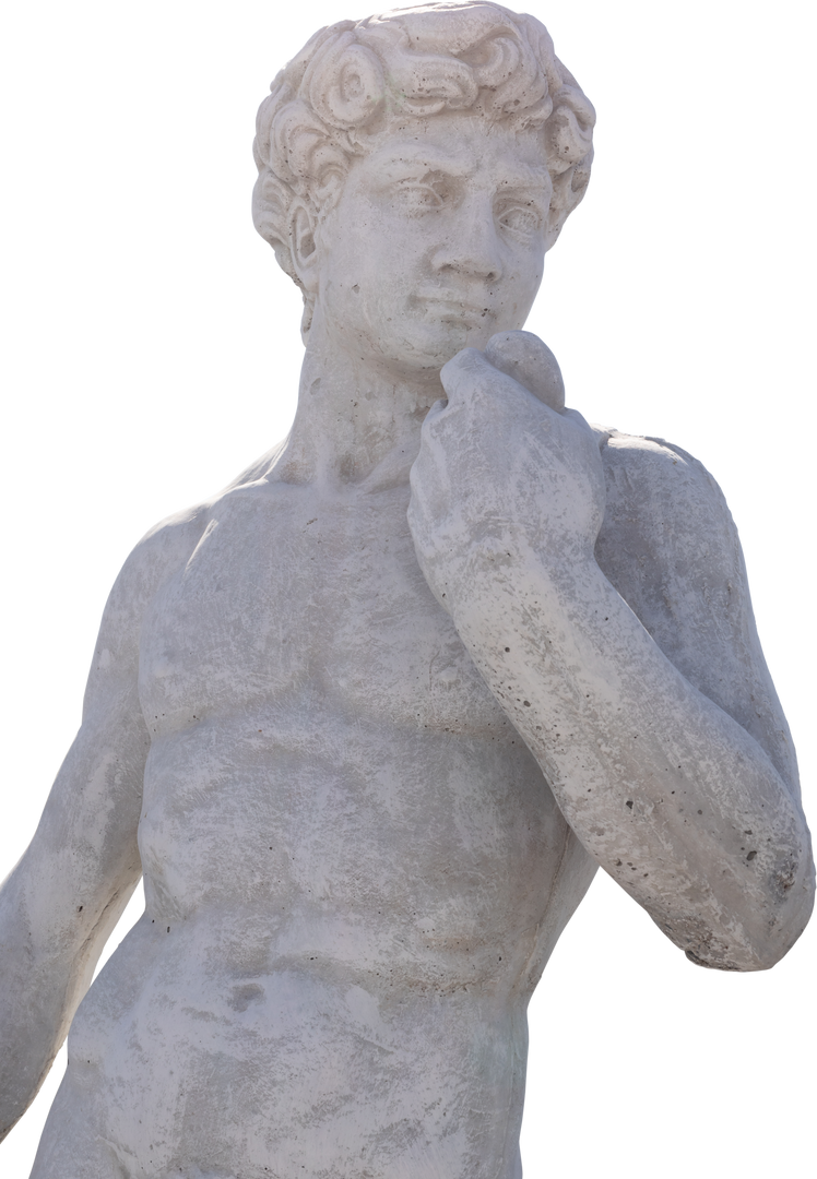 Transparent Background of Ancient Fizured Marble Statue of Pondering Man - Download Free Stock Images Pikwizard.com