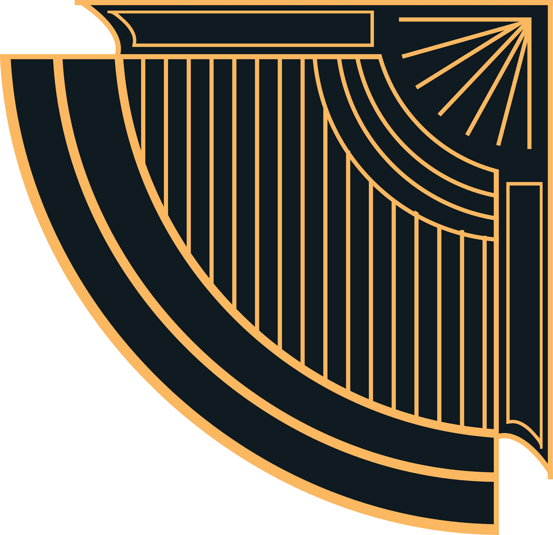 Elegant Art Deco Corner Ornament Transparent Background