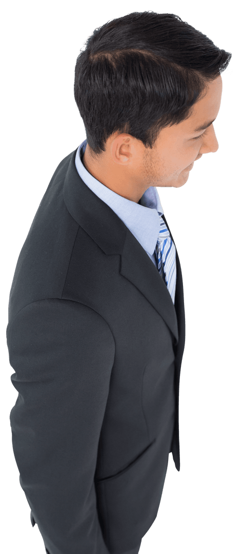 Transparent View from Above of Businessman in Formal Suit