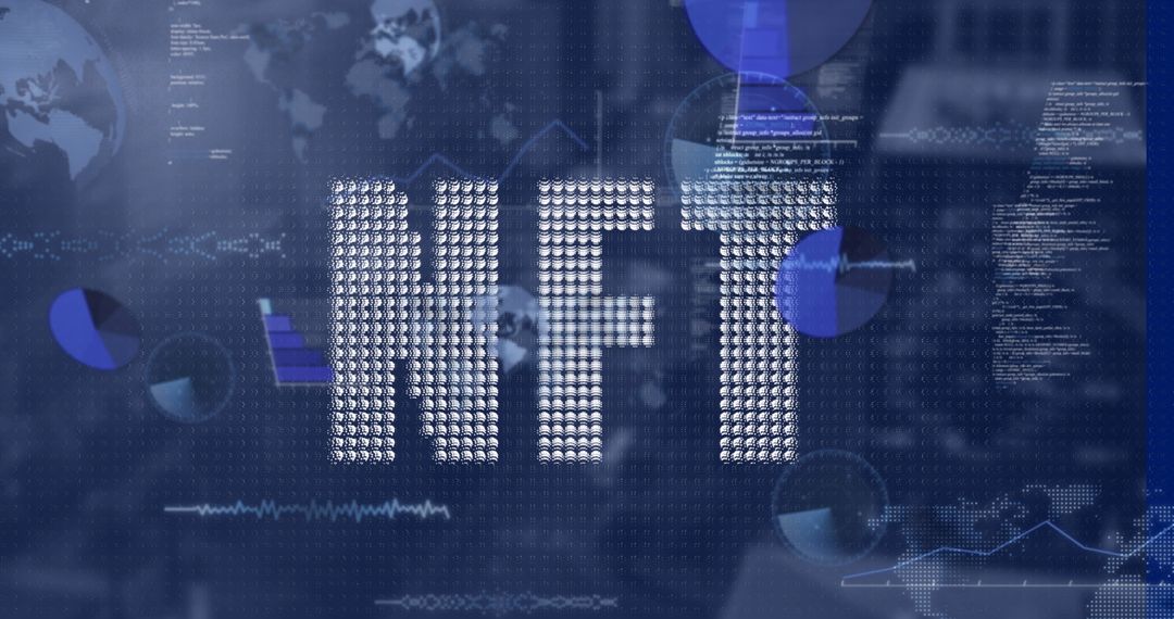NFT Digital Concept with Global Connections and Network Interface