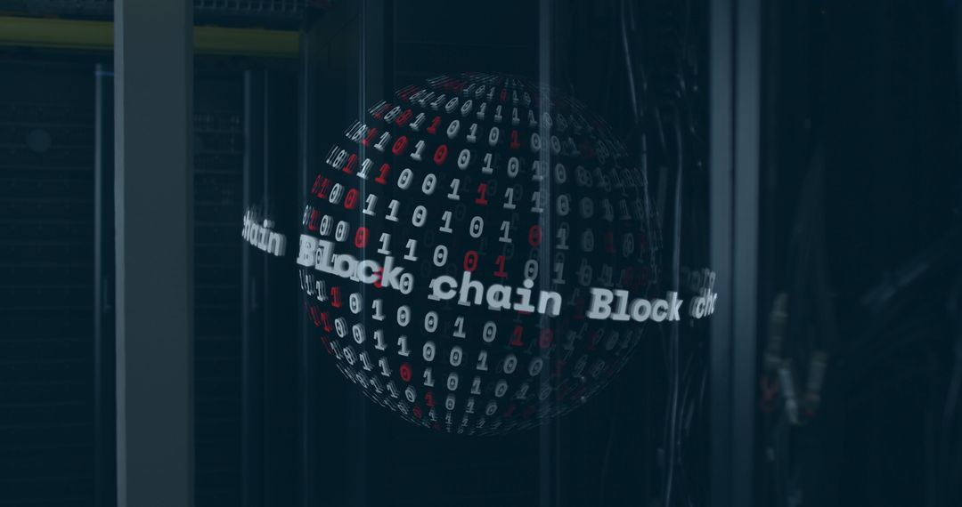 digital blockchain sphere in server room environment - Free Images, Stock Photos and Pictures on Pikwizard.com
