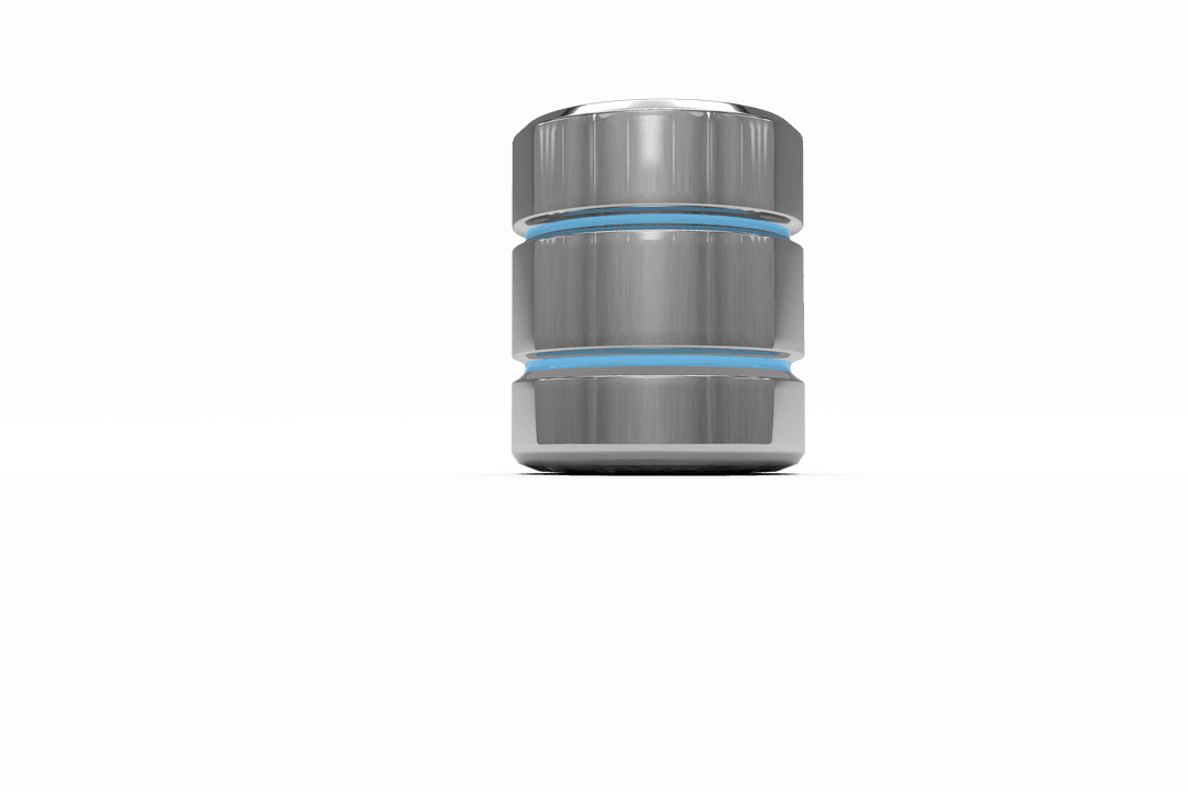 Silver Hard Disk Storage with Transparent Background