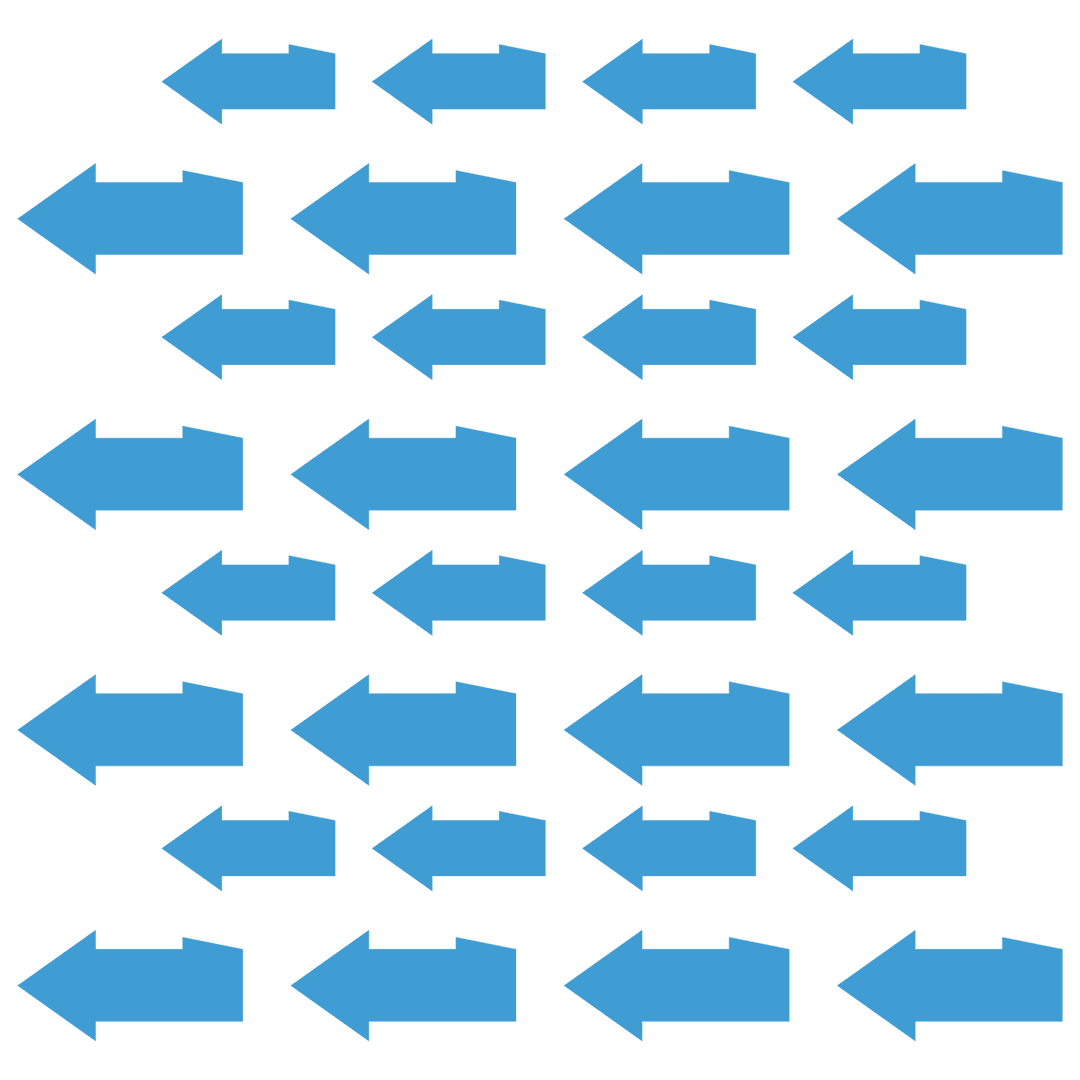 Blue Pattern of Arrows Vector on Transparent Background