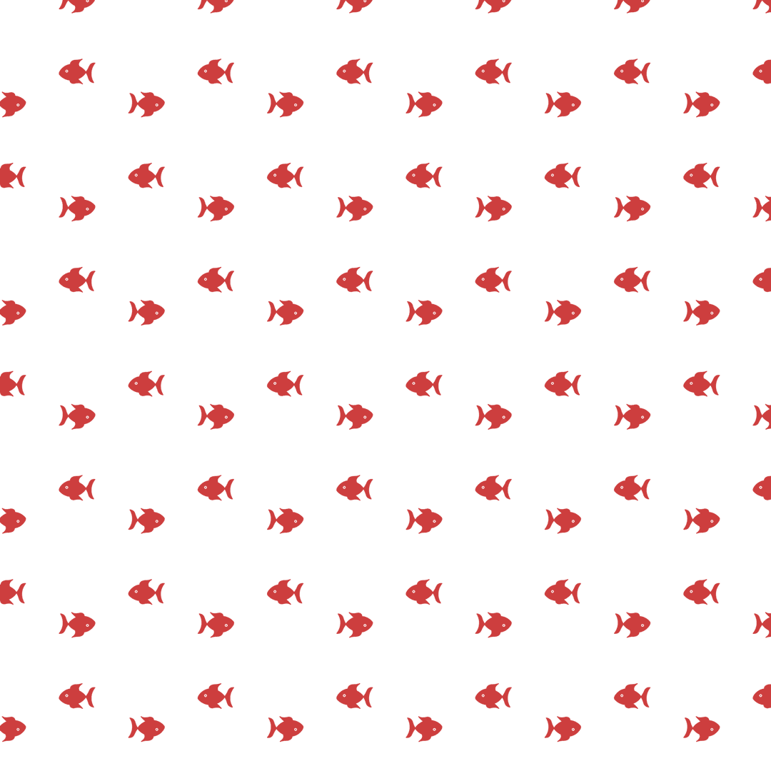 Red Fish Pattern on Transparent Background