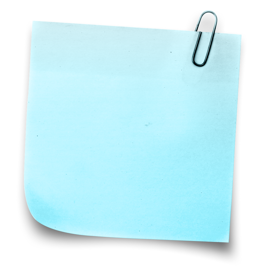 Blue Transparent Adhesive Note with Paper Clip Isolated on White - Download Free Stock Images Pikwizard.com