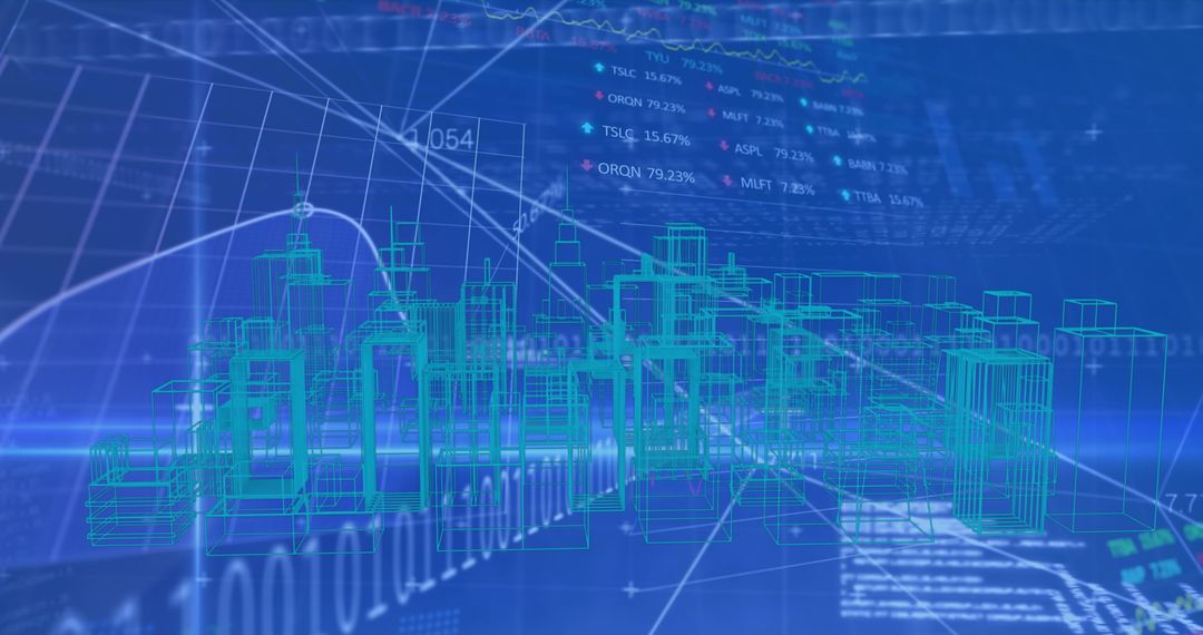 Digital City Overlay and Data Processing Graphics