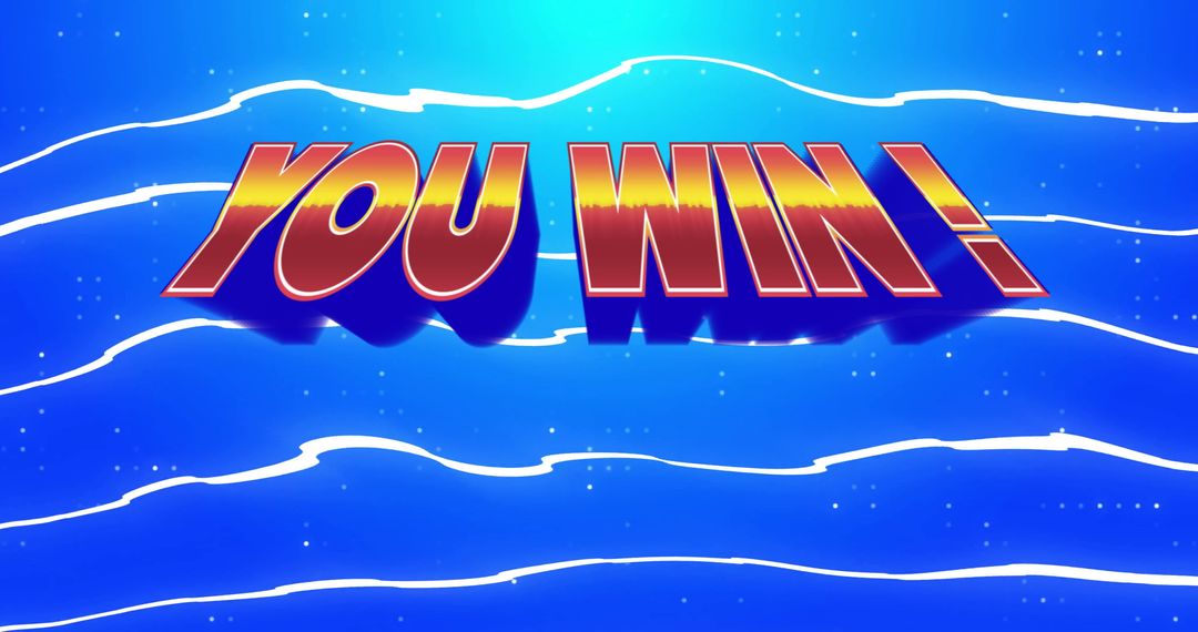 Vibrant 'You Win' Text on Neon Background Signal Success