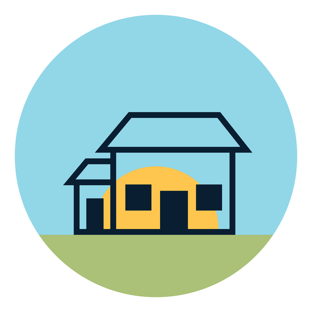 Stylized Transparent House Icon in Natural Elements