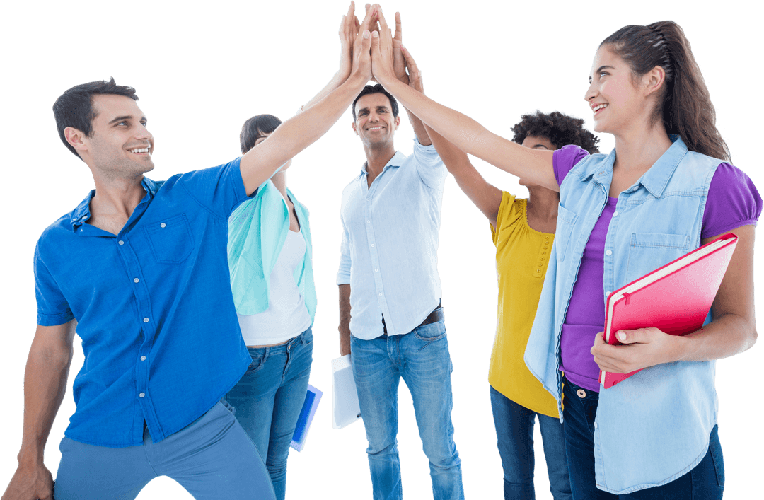 Transparent Office Team Achieving Success Together