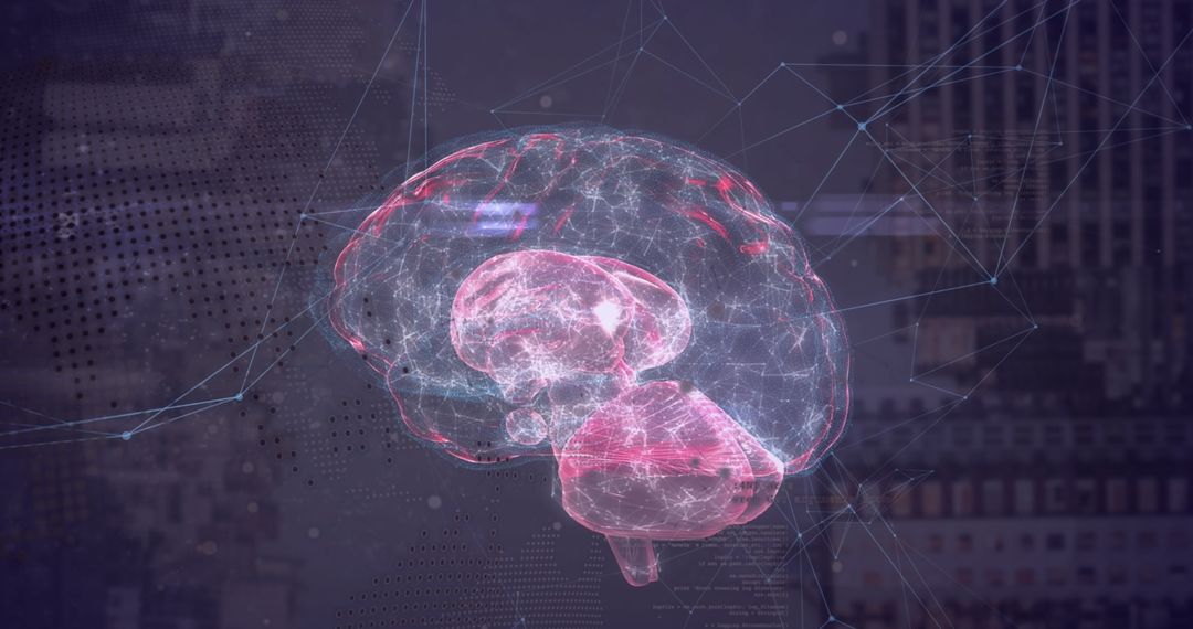 Futuristic Brain Concept with Digital Network