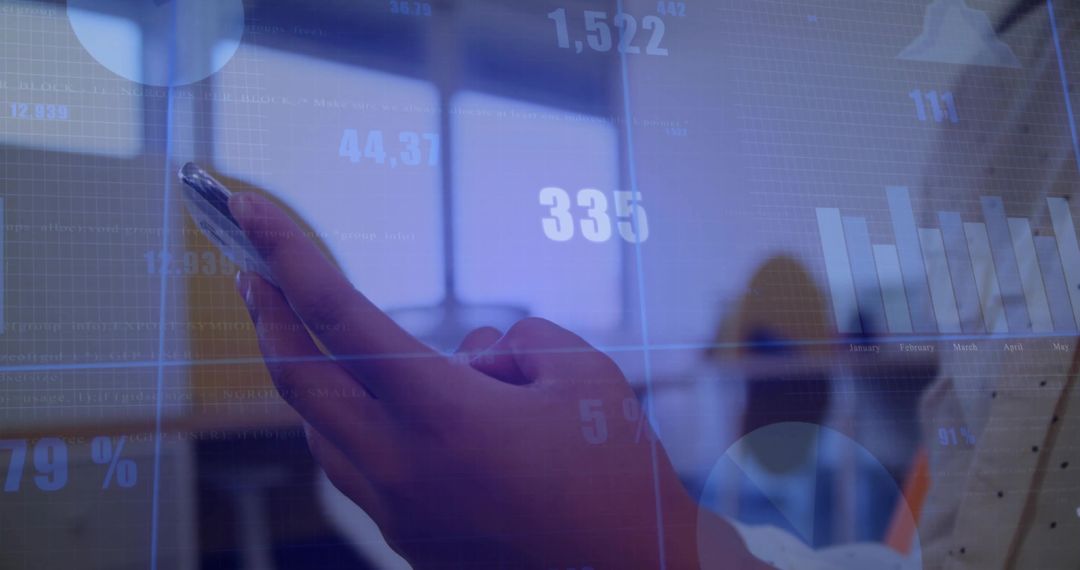 Analyzing Business Data on Smartphone at Modern Office