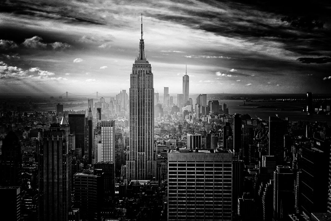 Black and White New York City Skyline with Empire State Building