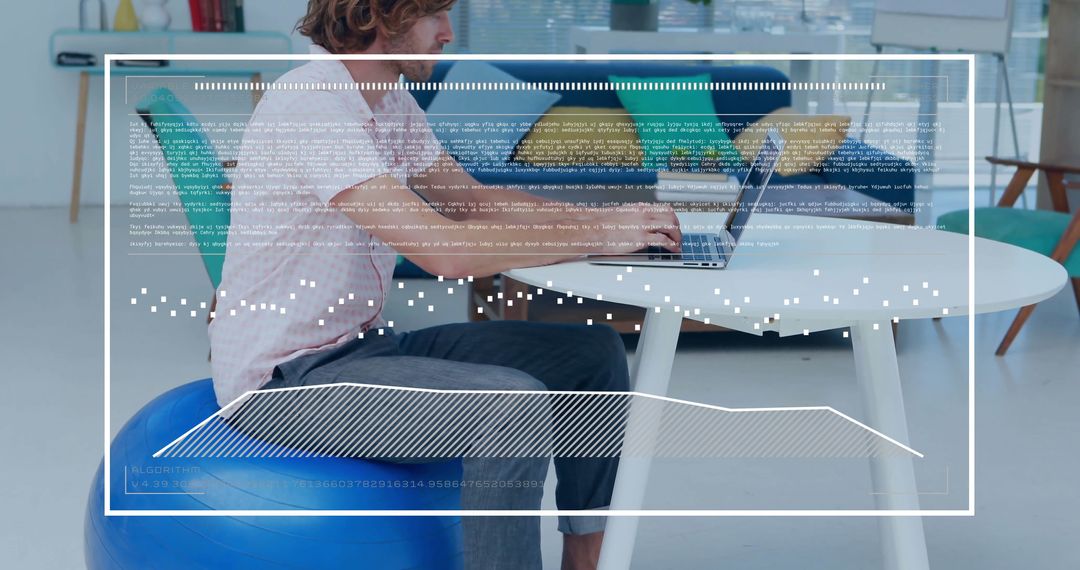 Tech-Savvy CEO Analyzing Data with Virtual Interface