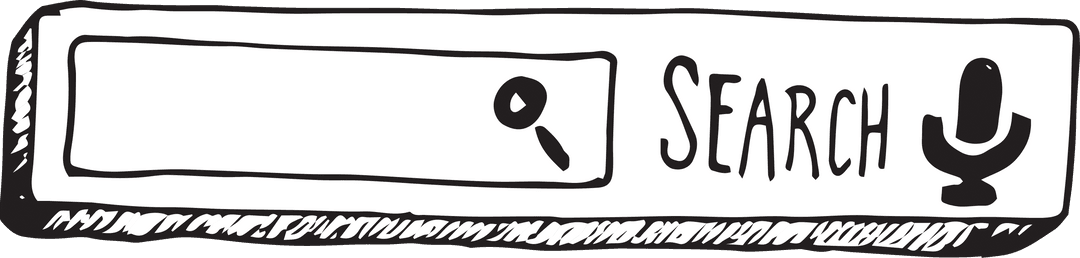 Digital Search Bar Illustration on Transparent Background