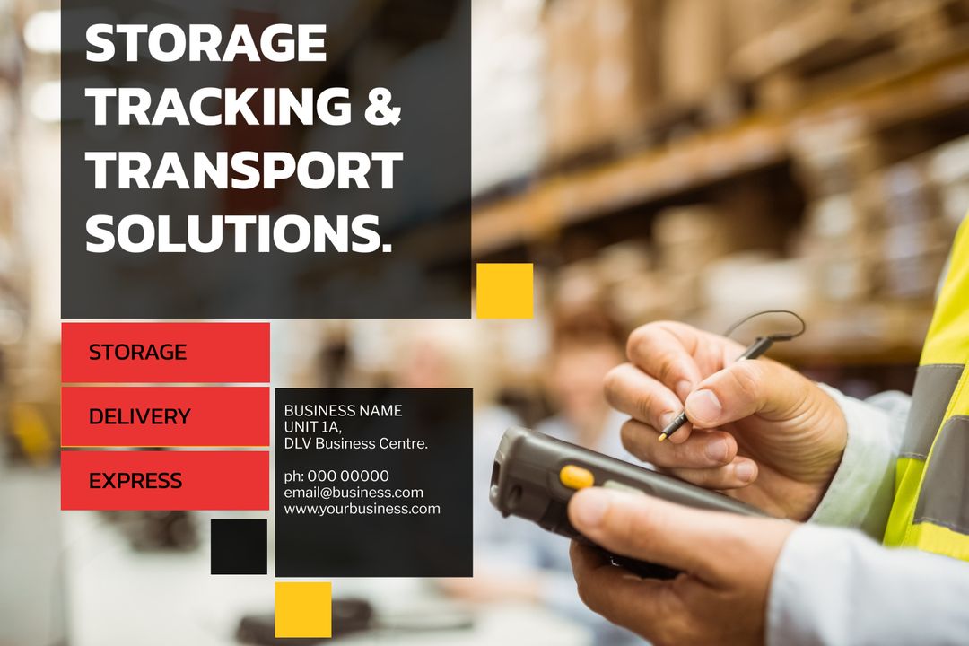 Worker with Barcode Scanner Showcasing Efficient Logistics Services