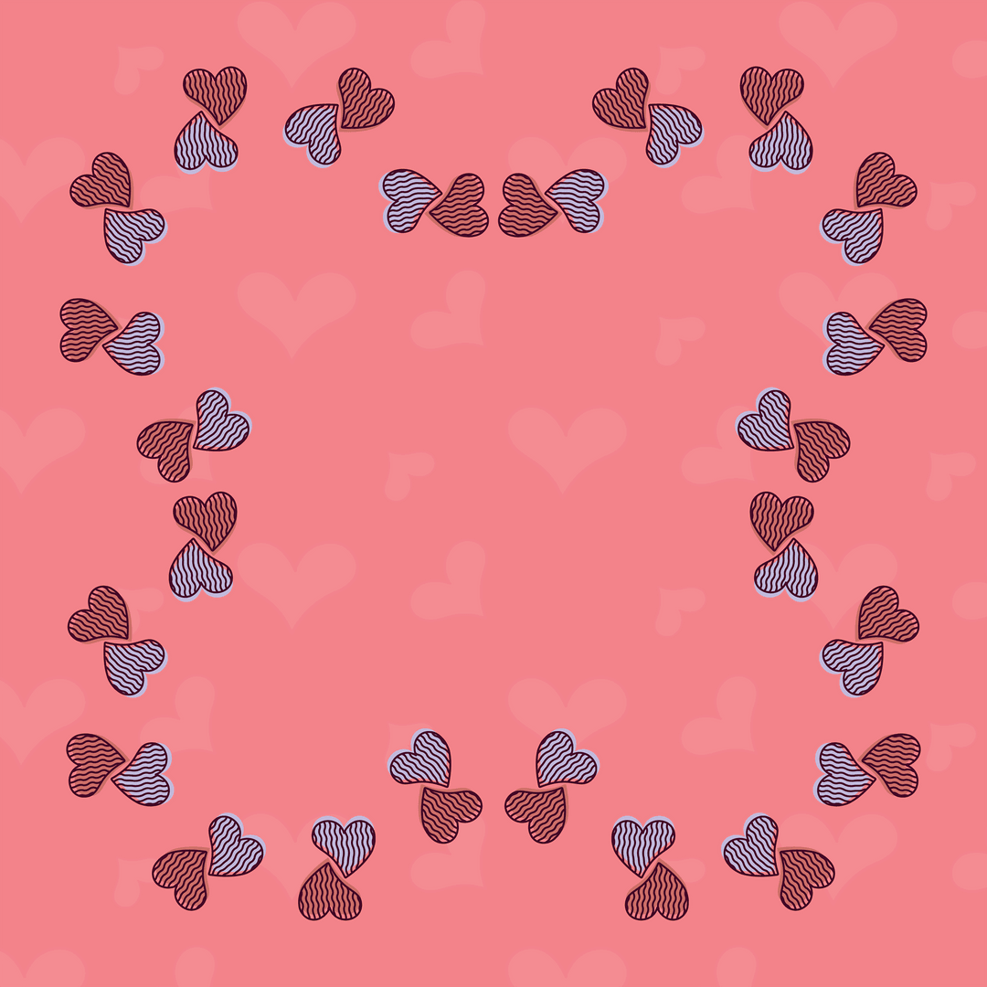 Transparent Heart Pattern Design with Pink Background