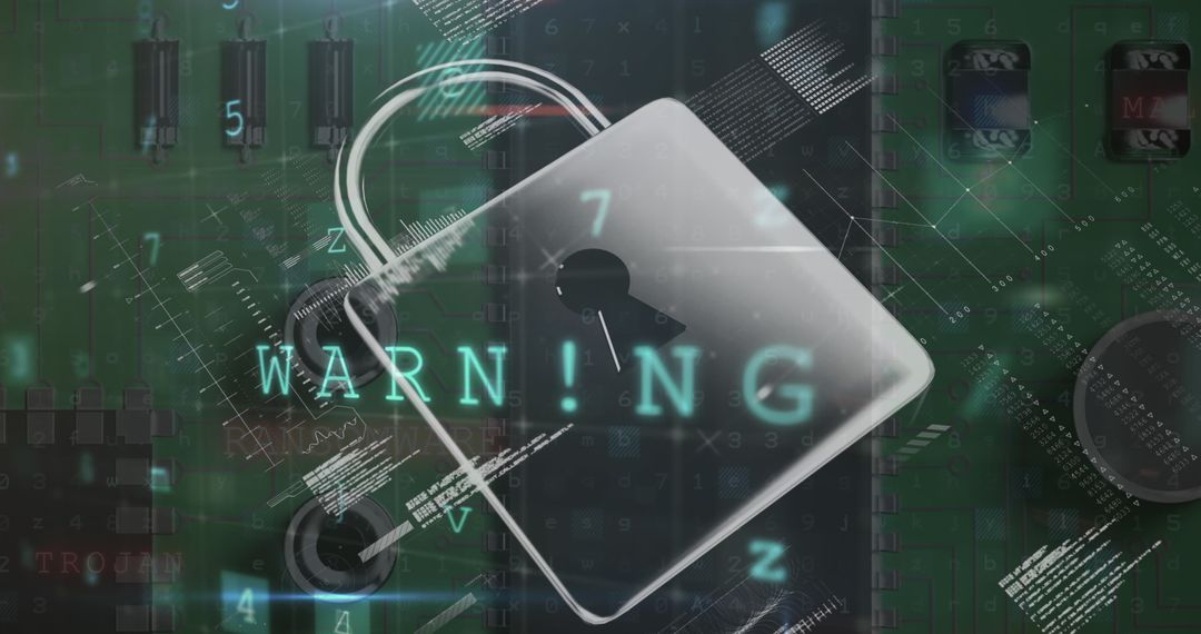 Cybersecurity Risk Represented by Digital Interface with Padlock