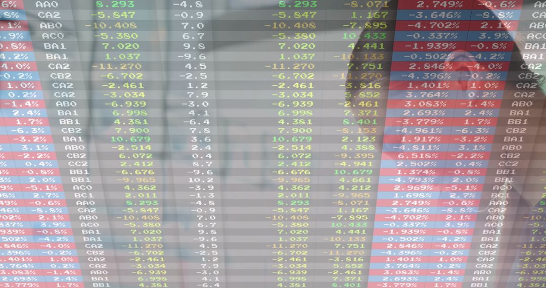 Stock Market Data Analyst Analyzing Digital Ticker Display