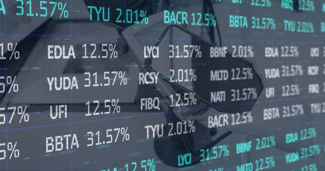 Digital Stock Market Data Overlay with Smartphone