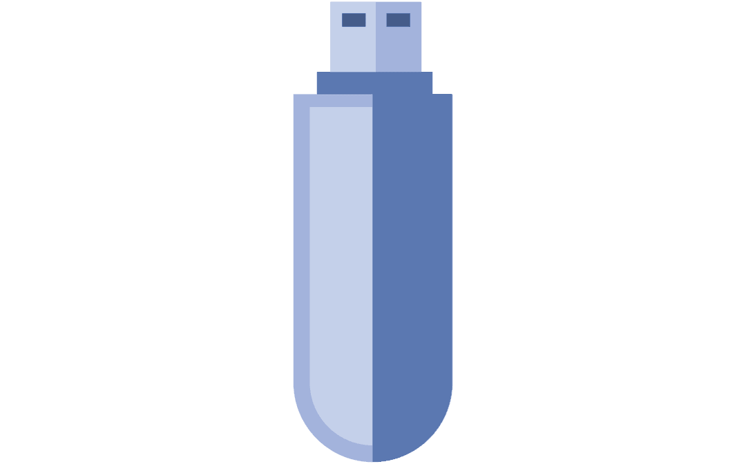 Transparent Blue Pen Drive Icon on Isolated Background