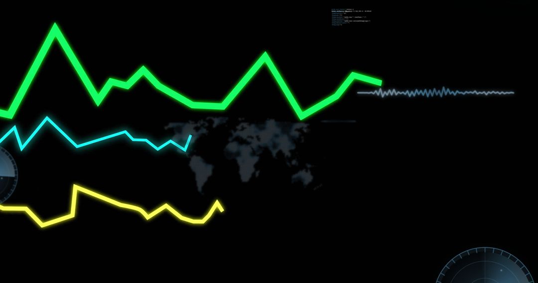 Futuristic Data Analytics Dashboard with Neon Graphs