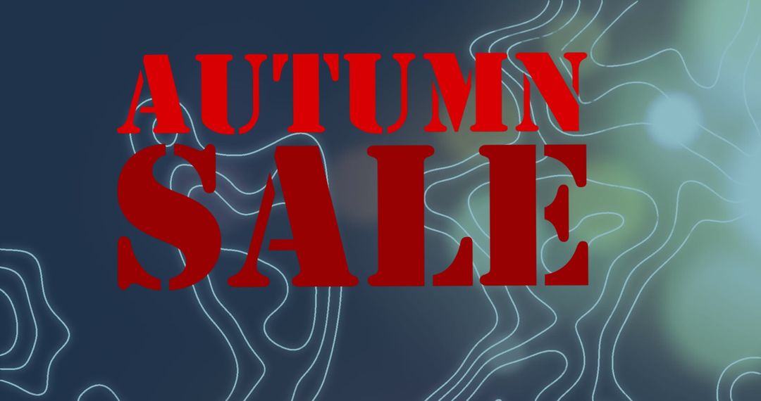 Autumn Sale Banner with Bold Red Text Over Abstract Lines