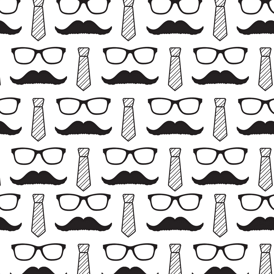 Fashion Elements Pattern with Transparent Background