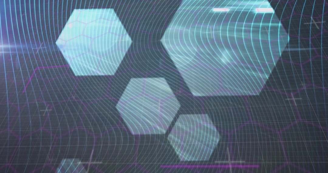Abstract Digital Interface with Scanning Hexagons