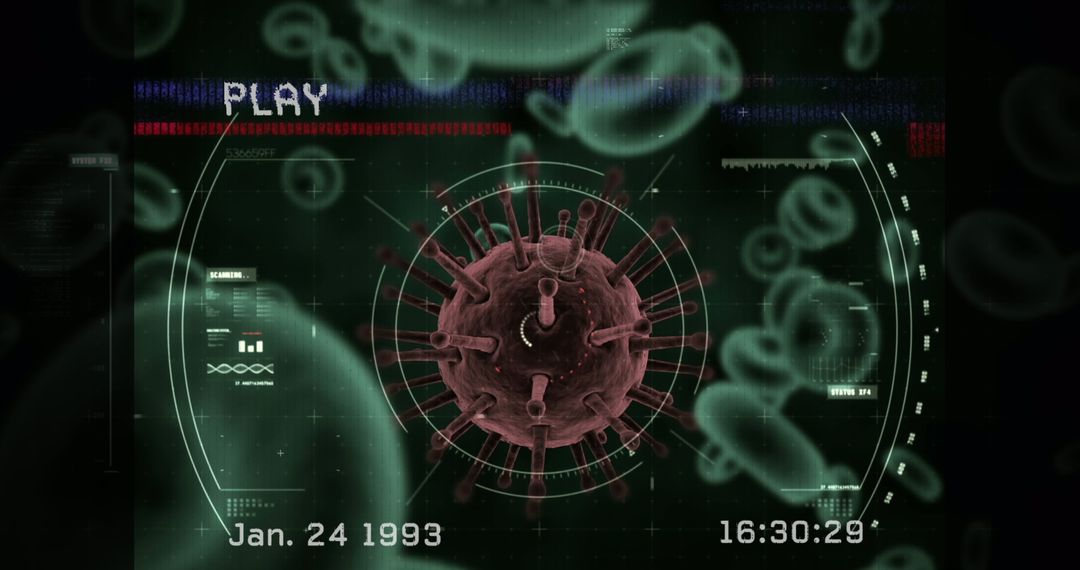 Retro Sci-Fi Virus Analysis Concept Artwork