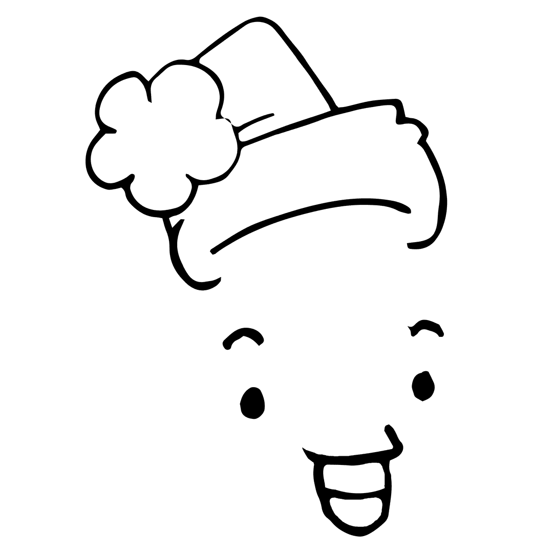 Cheerful Snowman on Transparent Background with Winter Scarf and Hat