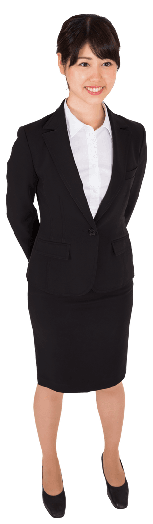 Transparent Businesswoman in Formal Attire with Smile