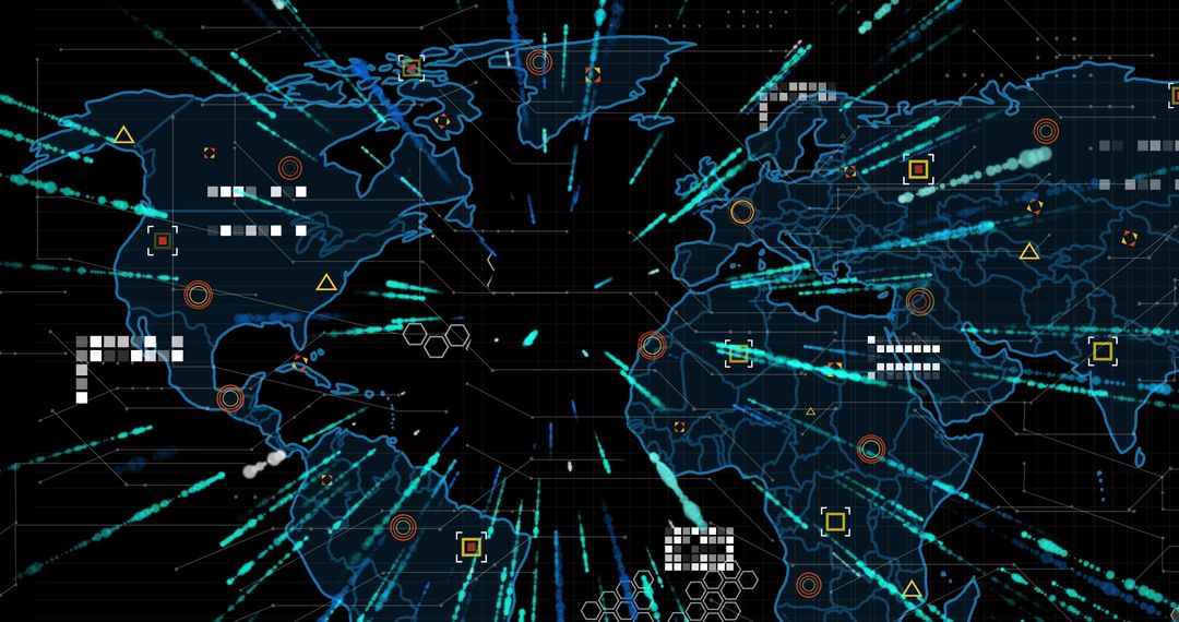 Global Network Data Security Interface Visualization