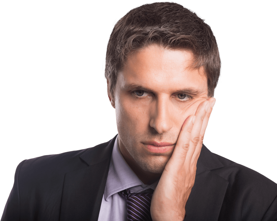 Worried Businessman Transparent Background