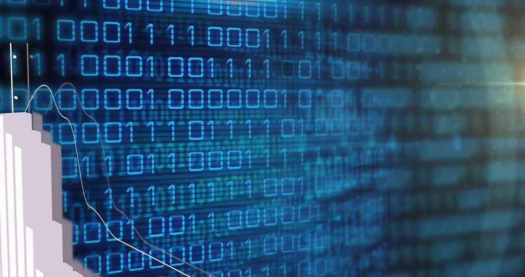 Digital Binary Code and Financial Data Concept