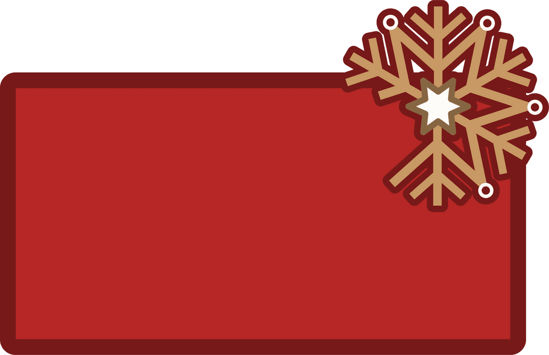 Red Banner with Snowflake on Transparent Background for Christmas Design
