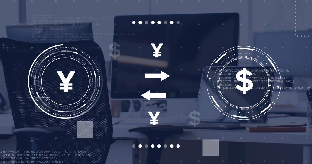 Digital Finance Interface Illustrating Currency Exchange