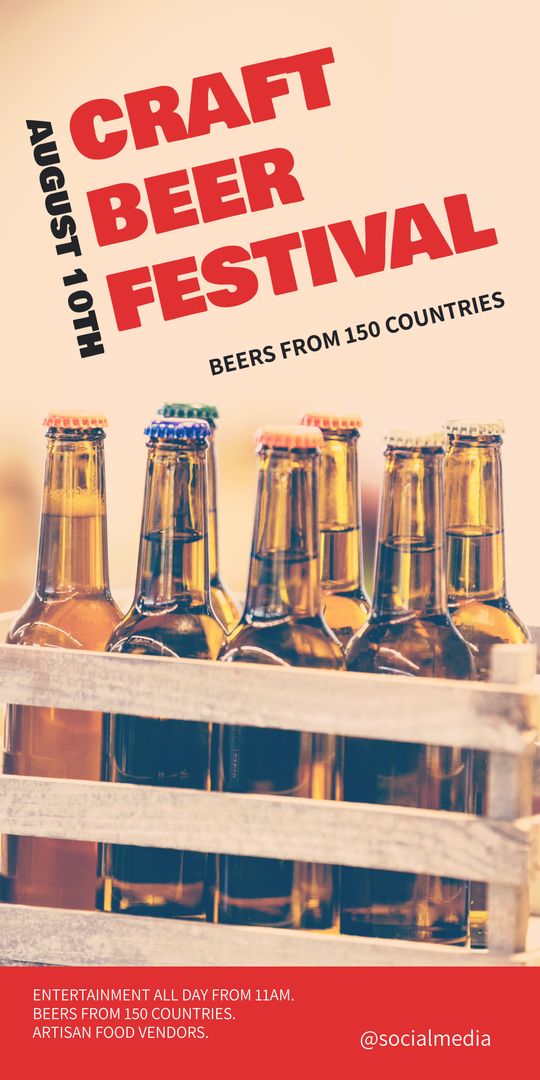 Craft Beer Festival Poster with Diverse Beers and Event Information - Download Free Stock Templates Pikwizard.com