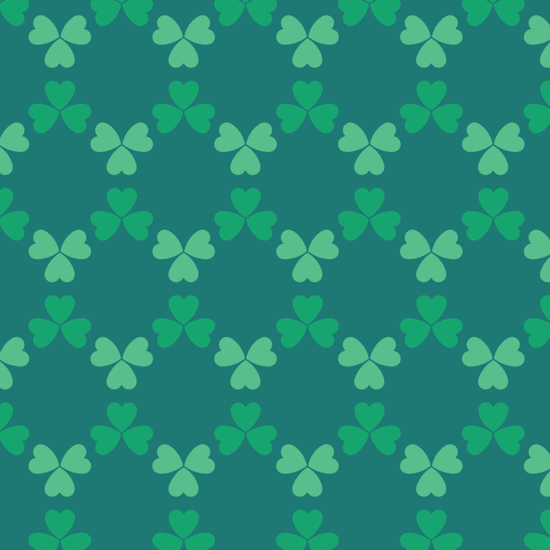 Seamless Green Shamrock Pattern on Transparent Background