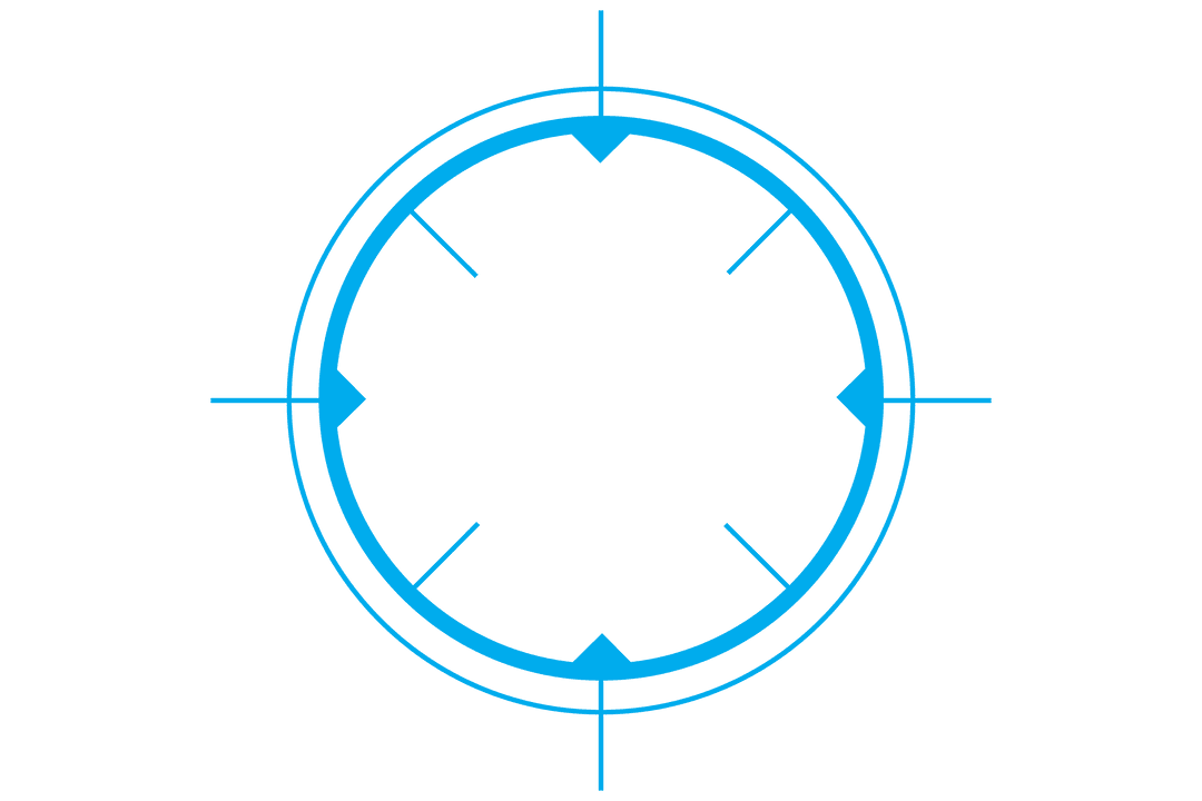 Abstract Blue Target Elements on Transparent Background