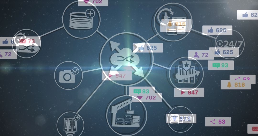 Digital Social Media Network Interface Concept