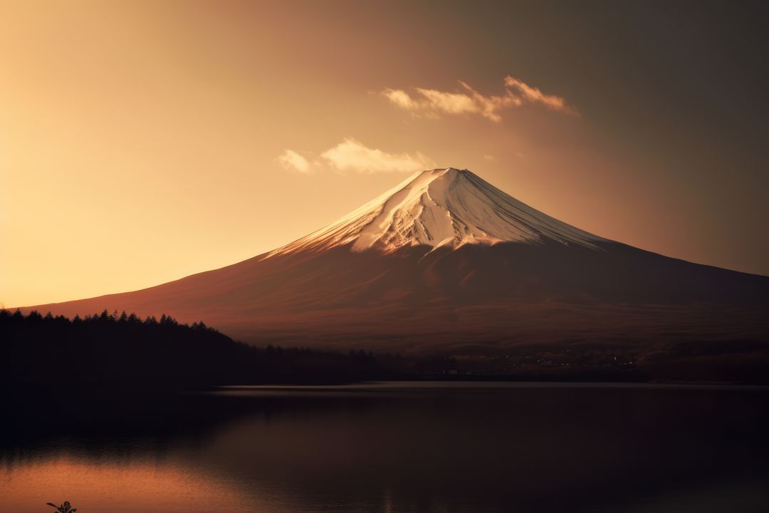 Mount Fuji at Sunrise with Serene Lake Reflection - Free Images, Stock Photos and Pictures on Pikwizard.com