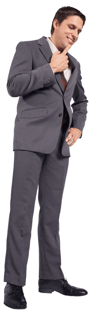 Thinking Businessman Transparent Expression of Contemplation