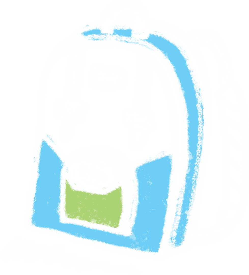 Transparent Chalkboard Style Sketch of School Backpack