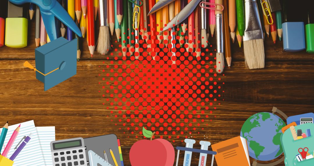 Educational Icons Representing a Variety of School Supplies