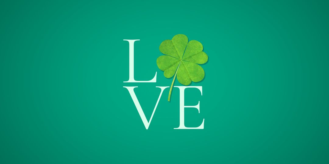 Irish Luck and Love Concept with Four-Leaf Clover