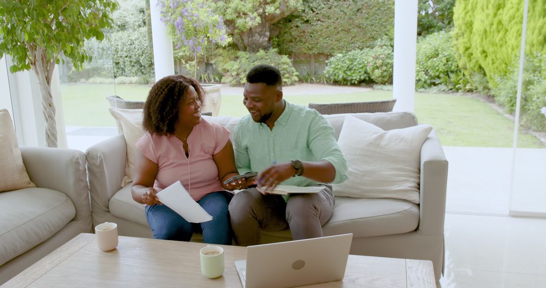 Couple Teamwork Budgeting Finances at Home