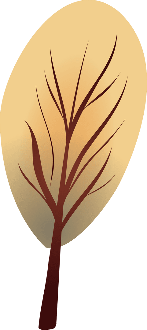 Elegant abstract tree branch with golden teardrop backdrop